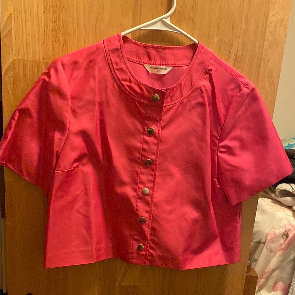 Vibrant Pink Button-Up Top